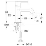 Flova Moonlight 145mm Single Lever Basin Mixer Gun Metal