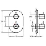 Flova Smart Round SmartBOX Shower Valve Finishing Set Gun Metal