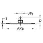 Flova 200mm Slimline Round Rainshower