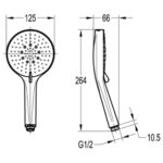 Flova 125mm 5-Function ABS Handshower Chrome