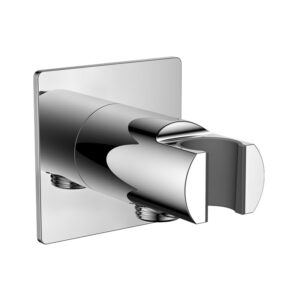 Flova Wall Outlet with Handset Holder Square Plate Chrome