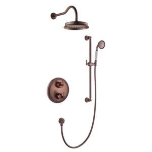 Flova Liberty Shower Set with Fixed Head & Slide Rail Kit Oil Rubbed Bronze