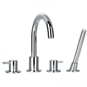 Flova Levo 4-Piece Bath Shower Mixer with Handset & Hose