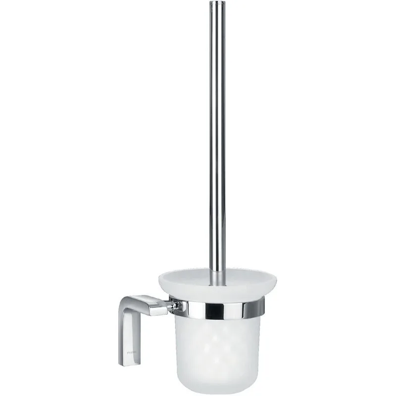 Flova Lynn Toilet Brush with Steel Handle & Glass Holder