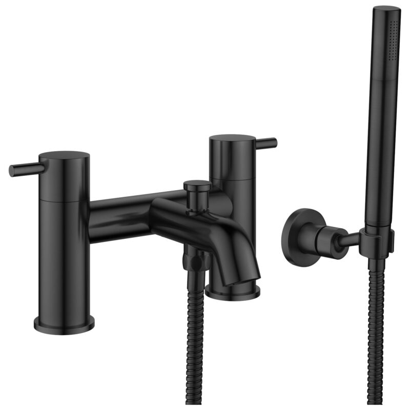 Flova Levo 2-Hole Deck Mounted Bath Shower Mixer Matt Black