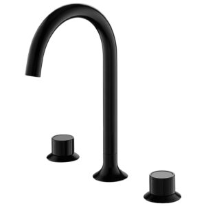 Flova Moonlight 3-Hole Deck Mounted Basin Mixer Matt Black