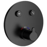 Flova Moonlight Round 2-Outlet GoClick Shower Finishing Set Matt Black