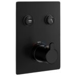 Flova Moonlight Square 2-Outlet GoClick Shower Finishing Set Matt Black