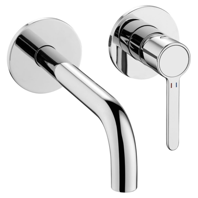 Flova Moonlight 2-Hole Wall Basin Mixer Finishing Set Chrome