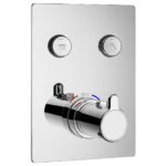 Flova Moonlight Square 2-Outlet GoClick Shower Finishing Set Chrome