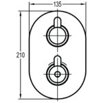 Flova Smart Slim Oval 3 Outlet Shower Trim Kit Only