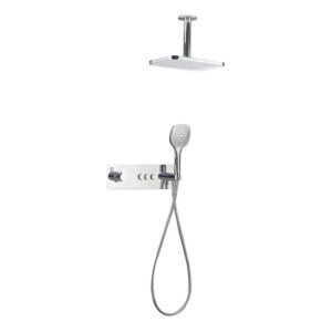 Flova Spring GoClick Shower Set with 2-Function Rainshower & Handshower