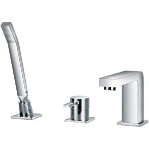 Flova Str8 3-Piece Bath Shower Mixer with Handset & Hose