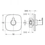 Flova Urban Thermostatic Shower with Dual Outlet 1/2"