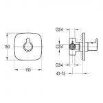 Flova Urban Thermostatic Shower Mixer with Dual Outlet 3/4"