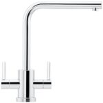 Franke Krios L-Spout Chrome Twin Lever Kitchen Sink Mixer Tap