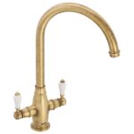 Franke Gloriana Twin Lever Sink Mixer Tap Brass