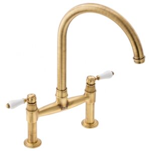 Franke Gloriana Bridge Lever Sink Mixer Tap Brass