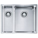 Franke Box BXX 160-34-16 1.5 Bowl Undermount Steel  Sink, Left Small Bowl