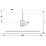 Aquaglass 1000x800mm White Slate Effect Shower Tray