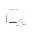 Aquaglass  Frameless 1200x900mm Offset Quadrant RH