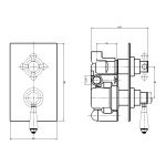 Holborn Edwardian Square Concealed Thermostatic Shower Valve