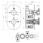 Aquaflow Italia Evoke Twin Shower Valve with Diverter