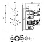 Aquaflow Italia Pure Twin Concealed 2-Way Shower Valve