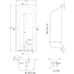 Aquabathe Steel 1600 x 700mm Gripped Antislip Bath