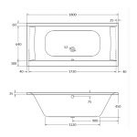 Aquabathe Oporto 1800 x 800mm Double Ended Bath