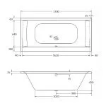 Aquabathe Oporto 1700 x 800mm Double Ended Bath