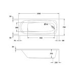 Aquabathe Caymen 1500x700mm Tungstenite Bath