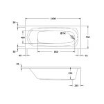 Aquabathe Caymen 1400x700mm Tungstenite Bath