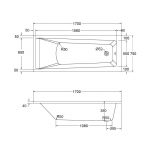 Aquabathe Atlanta 1700 x 750mm Bath