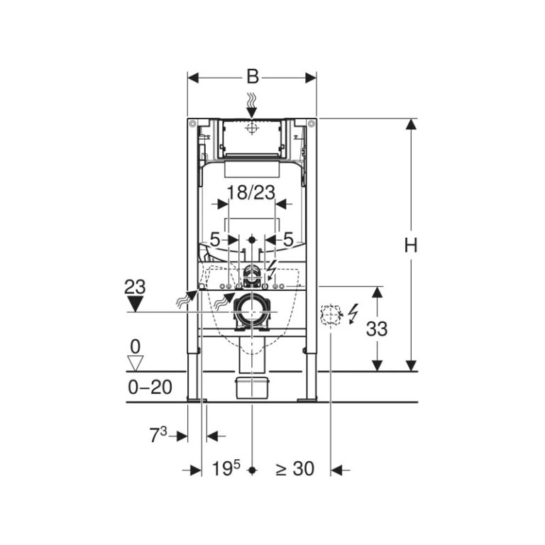 Geberit Duofix 980mm Frame & Sigma Concealed Cistern for WallHung WC