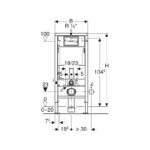 Geberit Duofix 1120mm Frame for Wall Hung WC with Delta Cistern & Plate