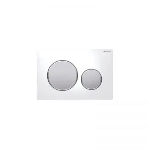 Geberit Sigma20 Dual Flush Plate White/Matt Chrome/Matt Chrome