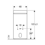 Geberit Monolith for Bidet 101cm & Rail Black Glass/Black Chrome