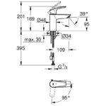 Grohe Eurosmart S-Size Basin Mixer with Chain 23372