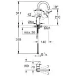 Grohe Eurosmart L-Size Basin Mixer Tap with Chain 23743