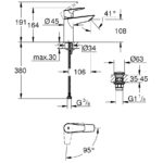 Grohe Bauedge Cold Start M-Size Basin Mixer Tap 23908