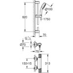 Grohe Grohtherm 1000 Performance Shower Mixer with Kit 34787