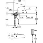 Grohe Europlus E Infra-Red Basin Mixer with Mixing Device Mains