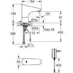 Grohe Europlus E Infra-Red Basin Tap Mains