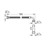 Grohe Shower Hose & T Piece Set 14074