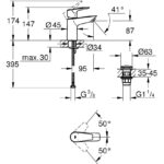 Grohe Bauedge Water Saving Basin Mixer Tap S-Size 23896