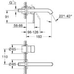 Grohe Essence 2-Hole Wall Basin Mixer M-Size 29192