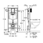 Grohe Rapid SL WC Frame 1.13m Height 38528