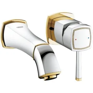 Grohe Grandera 2-Hole Wall Basin Mixer Small 19929 Chrome/Gold