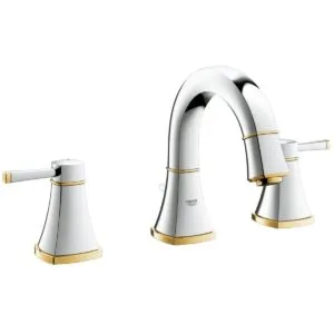 Grohe Grandera 3-Hole Basin Mixer 1/2" Small 20417 Chrome/Gold